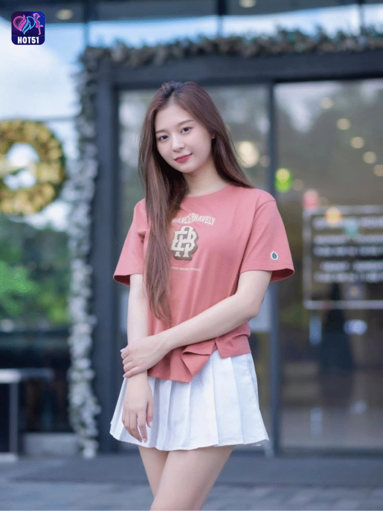 Beautiful girl live stream on Hot51 app